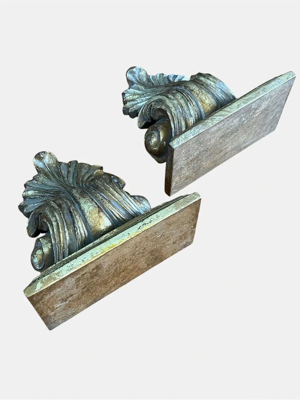 Vintage Gold Accent Wall Corbels - Wall Sconces Ornate Vintage Decorative Pair